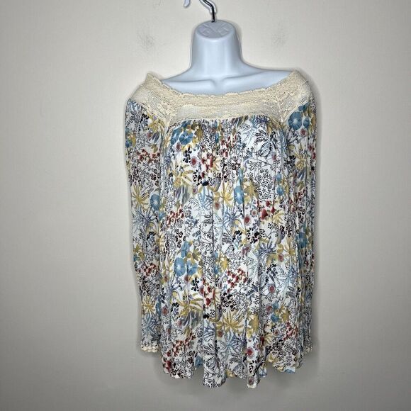 Sundance Womens Top Size XS Floral Lace Cottagecore Gauzy Peasant Flowy - Picture 1 of 15